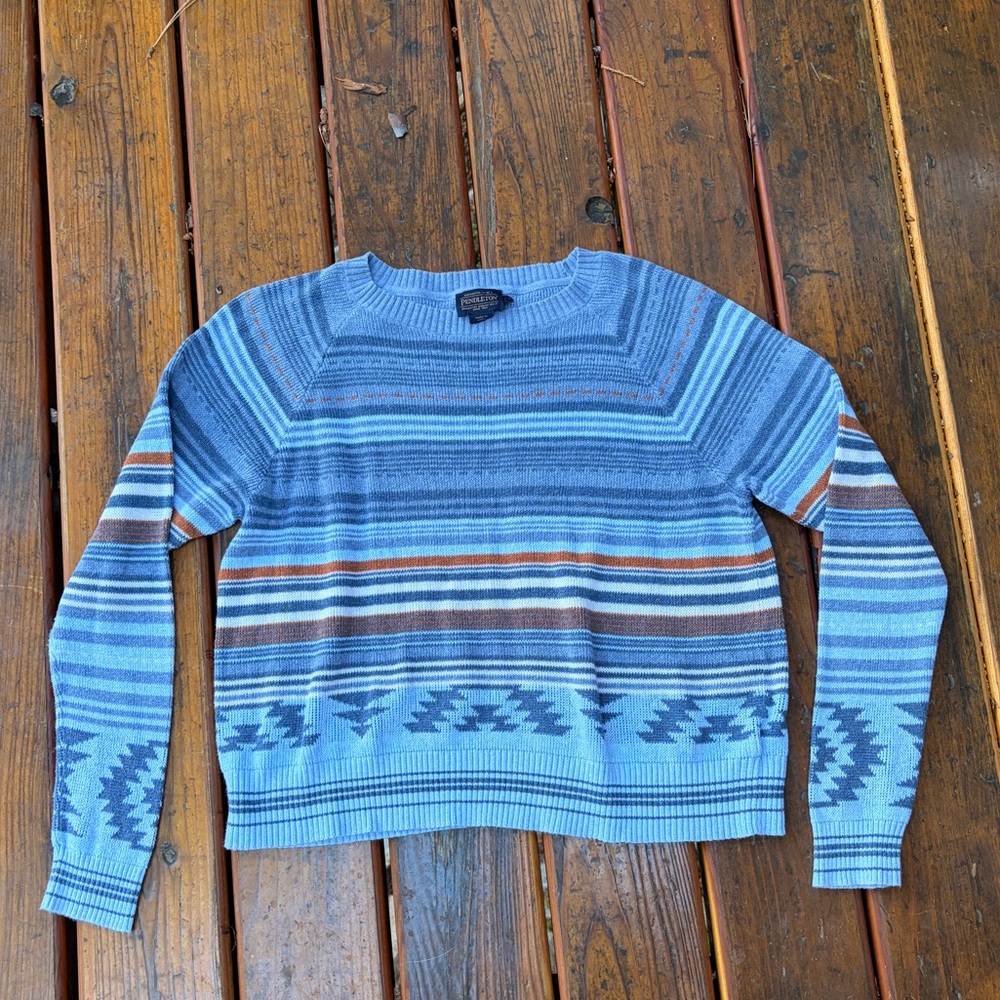 Pendleton Raglan Aztec Multicolor Patterned Crewn… - image 2